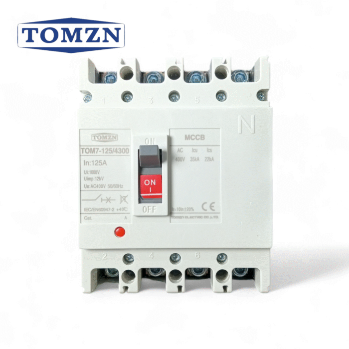 Tomzn TOM7-125/4300 125A 4P MCCB Breaker Three Phase Disconnector Switch - 125A